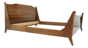Modern Italian Sleigh Bed in the Style of BBPR, 1950