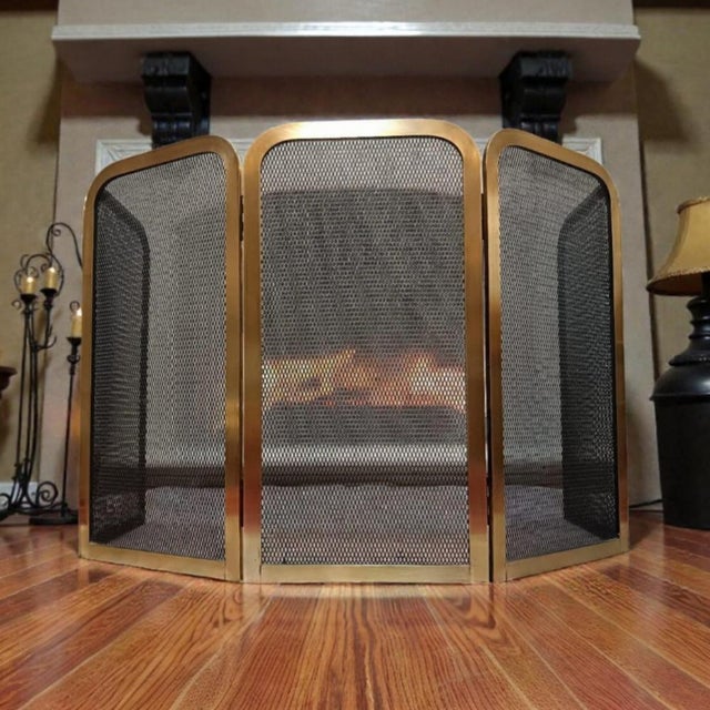Folding Brass Fireplace Screen, 1950s-1960s For Sale - Image 12 of 13