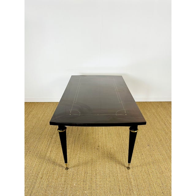 Modern Extendable Dining Table in Maccassar Ebony, 1950s For Sale - Image 16 of 17