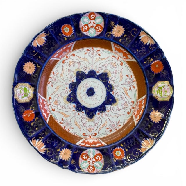 Blue 19th Century English Imari Style Plates by Ashworth Brothers - Set of 7 For Sale - Image 8 of 12