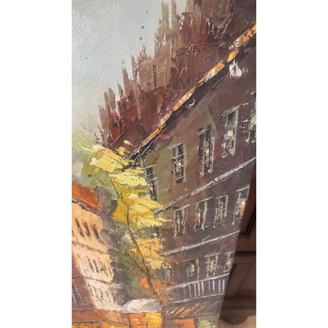 Vintage Paintings Paris Street Scene 2pc For Sale - Image 13 of 18
