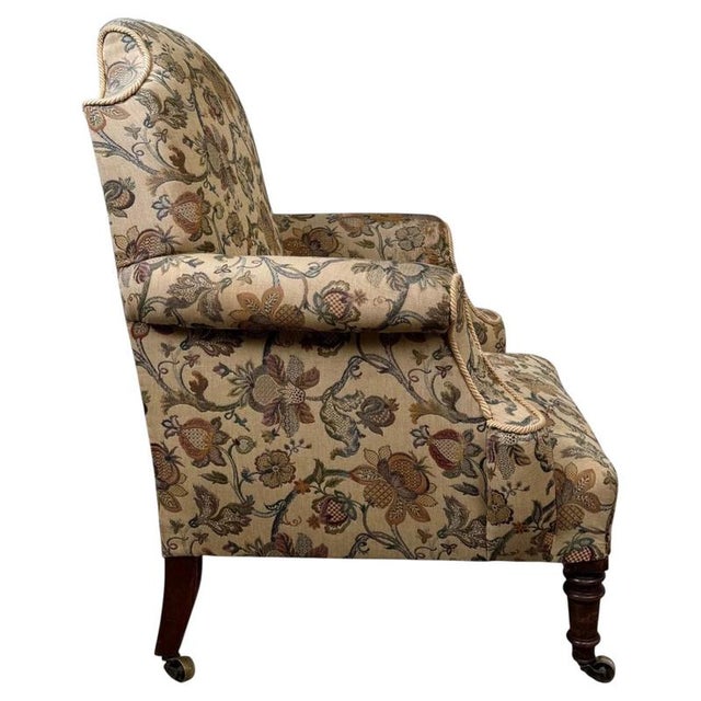 19th Century Antique 19th Century Victorian Mahogany Wingback Armchair For Sale - Image 5 of 13
