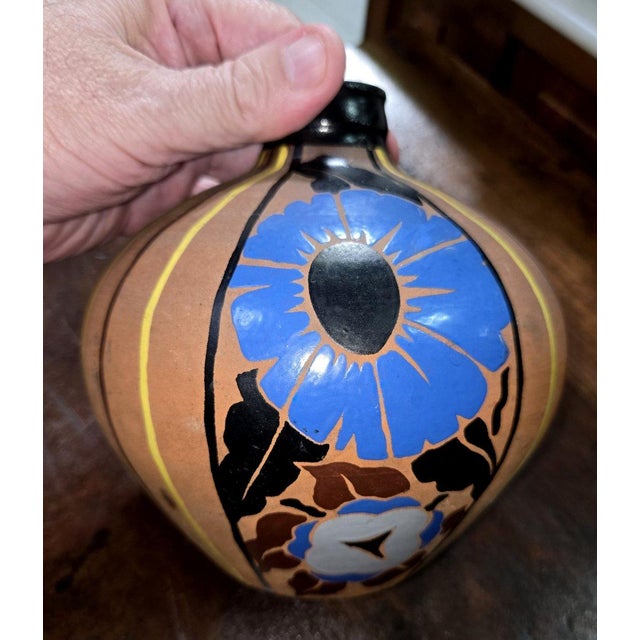 Art Nouveau Spherical Ceramic Vase with Painted Decoration from Mael, 1930s For Sale - Image 6 of 7