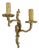 One Double-Light Bronze Wall Sconce with Acanthus Leaf Motif, 1950s For Sale