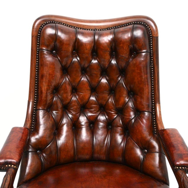 Antique William IV Leather Lounge Chair, 1830 For Sale - Image 4 of 11
