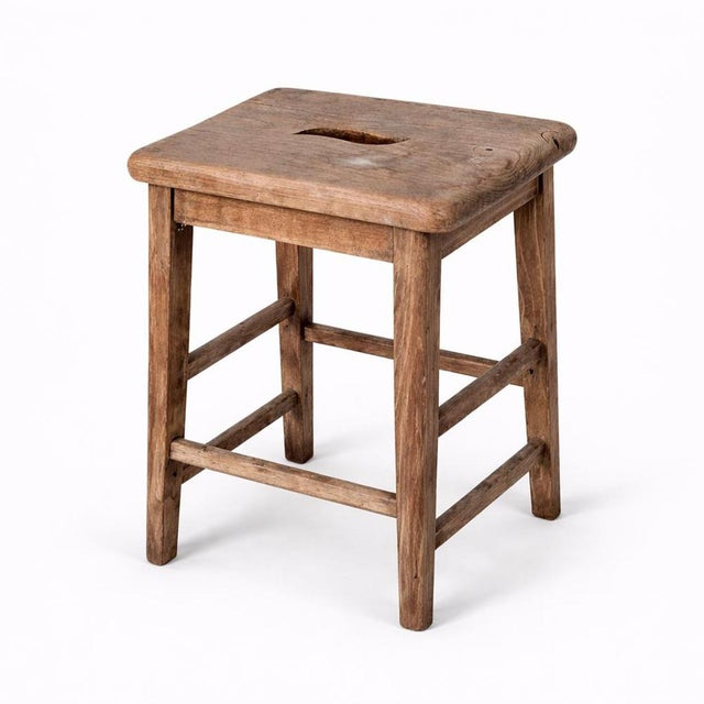 Brown Rustic Oak and Pine Bar Stool For Sale - Image 8 of 8
