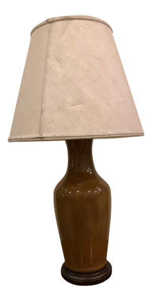 Brown Ceramic Jar Table Lamp
