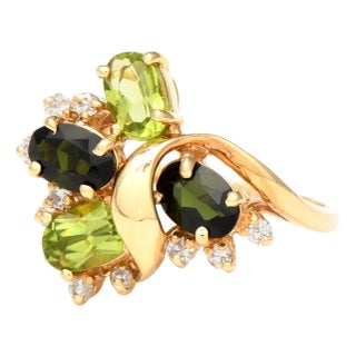 14KY Multi Gemstone Ring, size 6.5 For Sale