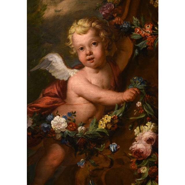 Rococo Jacob de Wit, Flowers with Cupids, 1720, Oil on Canvas, Framed For Sale - Image 3 of 17