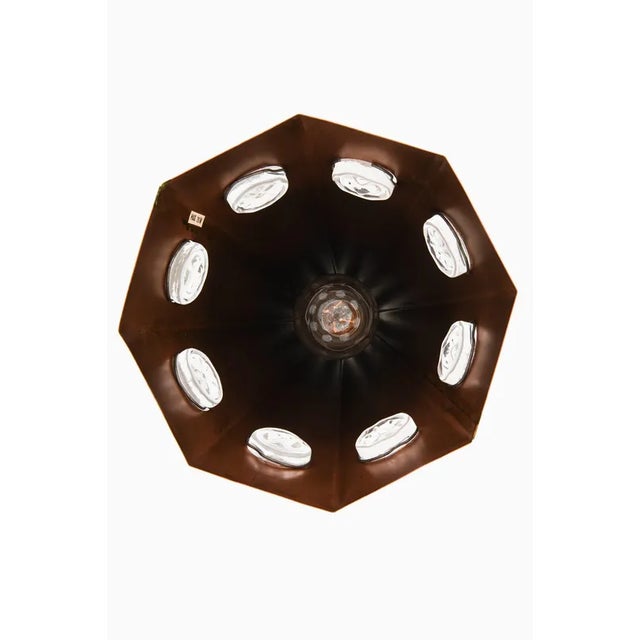 Ceiling Lamp in Copper and Glass attributed to Erik Höglund, 1960s For Sale - Image 6 of 10