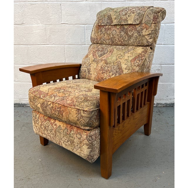 Late 20th Century Pair of Mission Style Reclining Lounge Chairs For Sale In New York - Image 6 of 15