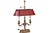 French Vintage Brass Bouillotte Library Desk Lamp With Oxblood Red Crackle Tole Shade, 2005 For Sale - Image 3 of 9