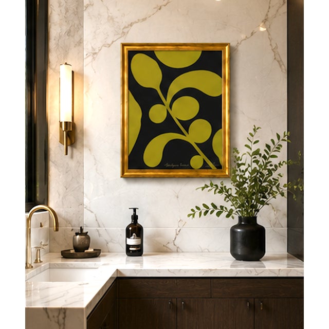 Green Night Bloom Abstract Painting, , Framed, by Bryan Boomershine For Sale - Image 8 of 9