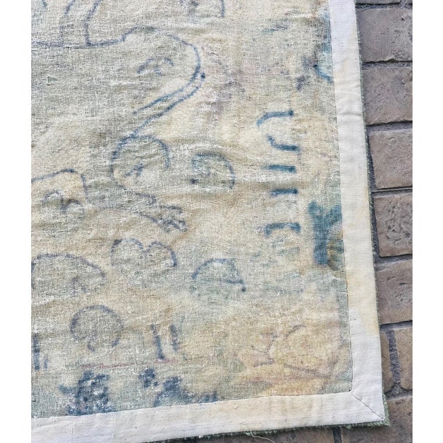 Late 20th Century Hooked Wool Folk Art Tapestry With Frog, Lilly Pads and Insects For Sale - Image 11 of 11