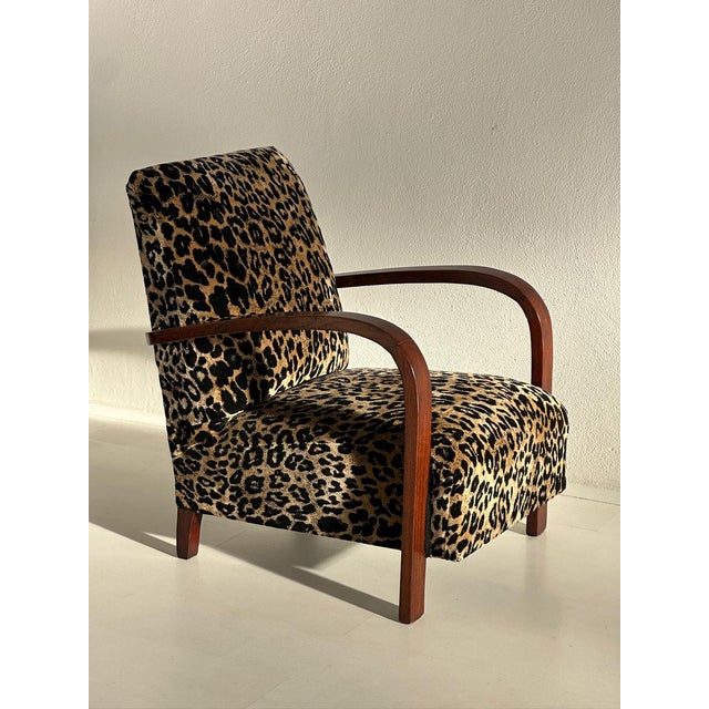 Deco Armchairs in Animalier Fabric, 1930s, Set of 2 For Sale - Image 6 of 9