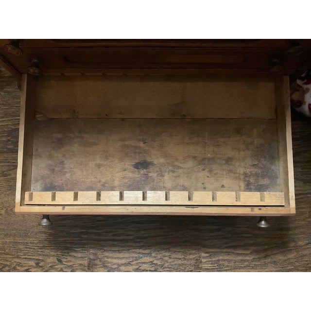 Brown Antique Walnut Map or Sewing Cabinet For Sale - Image 8 of 11