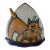 Vintage Signed "Kálmánia" Hand-Painted Ceramic Cat Napkin Holder – Whimsical Folk Art For Sale