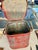 Vintage Red Industrial Waste Basket-Garage Oil Rags For Sale In West Palm - Image 6 of 7