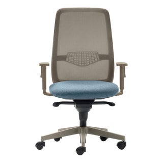 Speed High Backrest Managerial Armchair in Mesh and Upholstery by Quinti Sedute For Sale