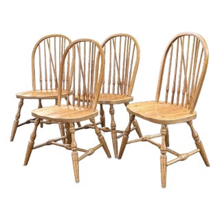Vintage Pennsylvania House Oak Windsor Chairs - Set of 4 For Sale