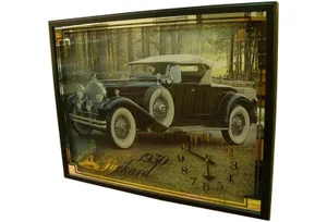 1970s Art Deco Style Automotive Shop Clock Featuring 1930 Packard