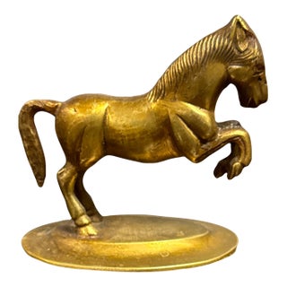 Vintage English Brass Horse For Sale