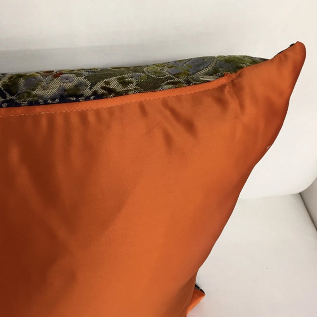 Designers Guild Pillow - Blue, Navy, Orange, Chartreuse For Sale In Los Angeles - Image 6 of 8