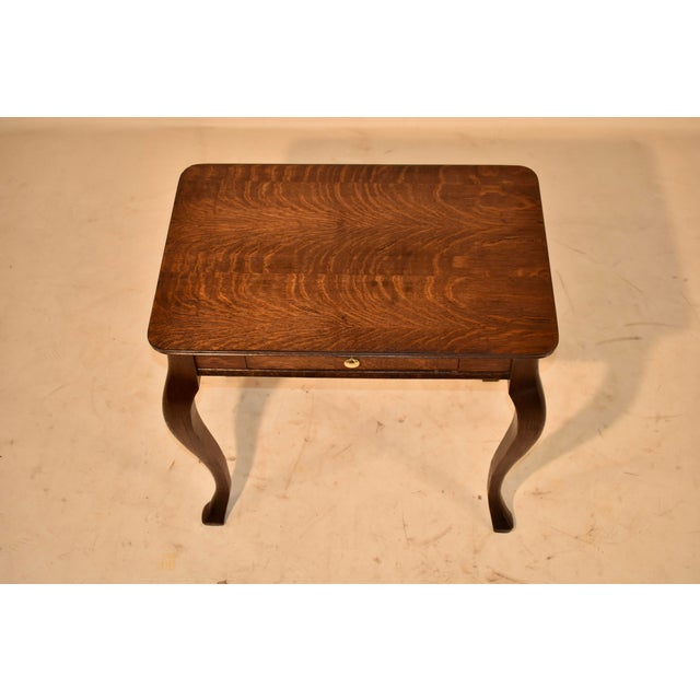 Brown French Oak Side Table With Cabriole Legs, Circa 1900 For Sale - Image 8 of 13