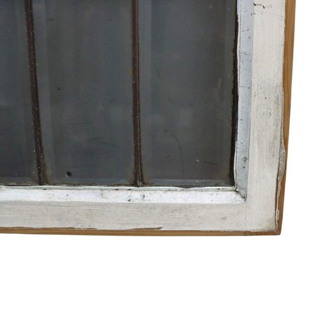 Architectural Beveled Leaded Glass Window With Floral Pattern Early 20thC For Sale - Image 9 of 9