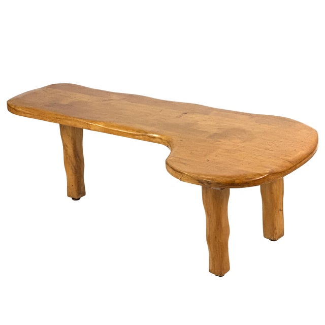 Brown Vintage 1950s Mid-Century Freeform Biomorphic Maple Forme Libre Coffee Table - Van Sciver - Kidney Puddle Boomerang Occasional Tripod Table For Sale - Image 8 of 18