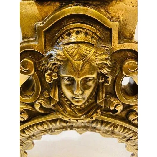 Metal Antique Brass Andirons For Sale - Image 7 of 10