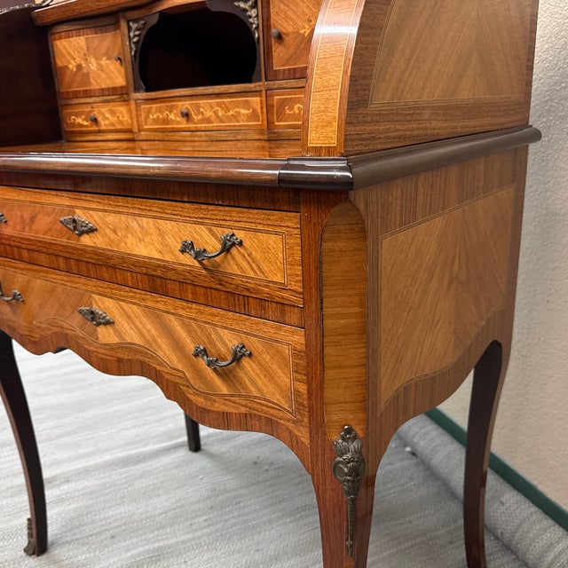 Louis XV Style Roll Top Writing Desk For Sale - Image 12 of 12