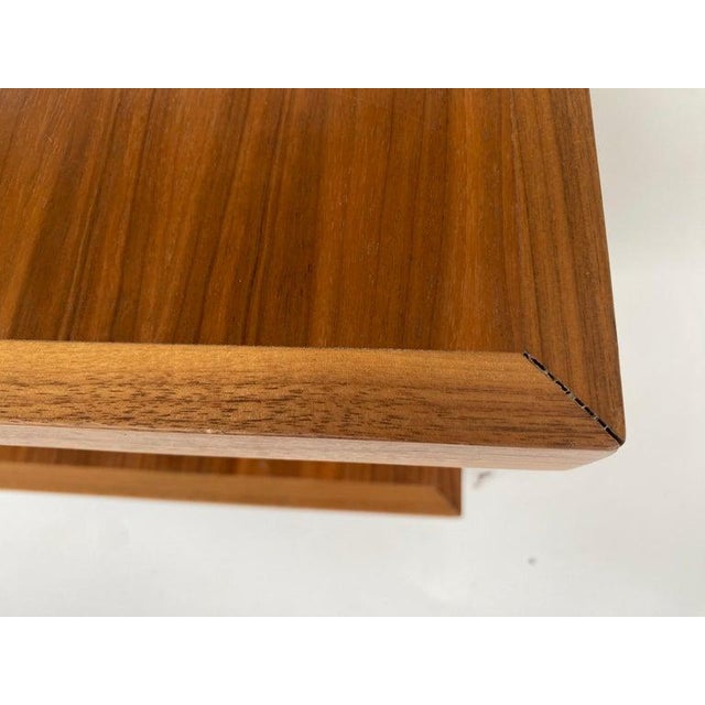 Wood Contemporary Walnut Minimalistic Two-Tiered Coffee Table Circa 2010 For Sale - Image 7 of 9