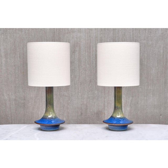 Table Lamps in Glazed Stoneware by Einar Johansen for Søholm, Denmark, 1960s, Set of 2 For Sale - Image 14 of 14