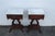 Wood Victorian Style Marble Top Harp Design Side End Tables Nightstands a Pair 6240 For Sale - Image 7 of 18