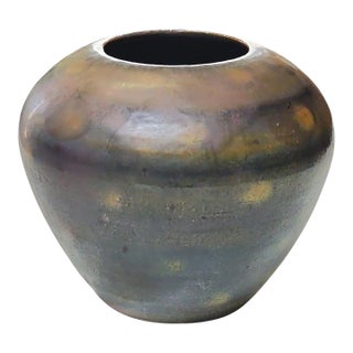 1995 John Ramer Sherrill Studio Pottery Raku Vase For Sale