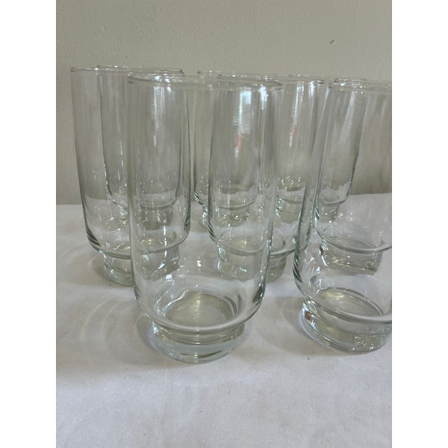 Vintage Arcoroc France Tivoli 16 Oz Clear Glass Tumblers, Set of 8 For Sale - Image 4 of 8