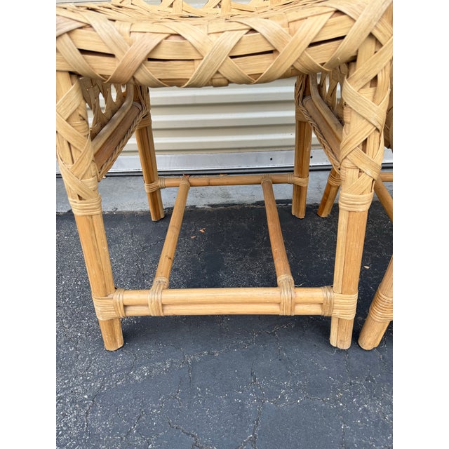 Arteriors Richmond Counter Stools - Pair, Woven Rattan, Designer Style, Priced to Sell For Sale - Image 9 of 10