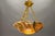French Neoclassical Style Amber Alabaster and Bronze Pendant Light, 1920s For Sale - Image 18 of 18