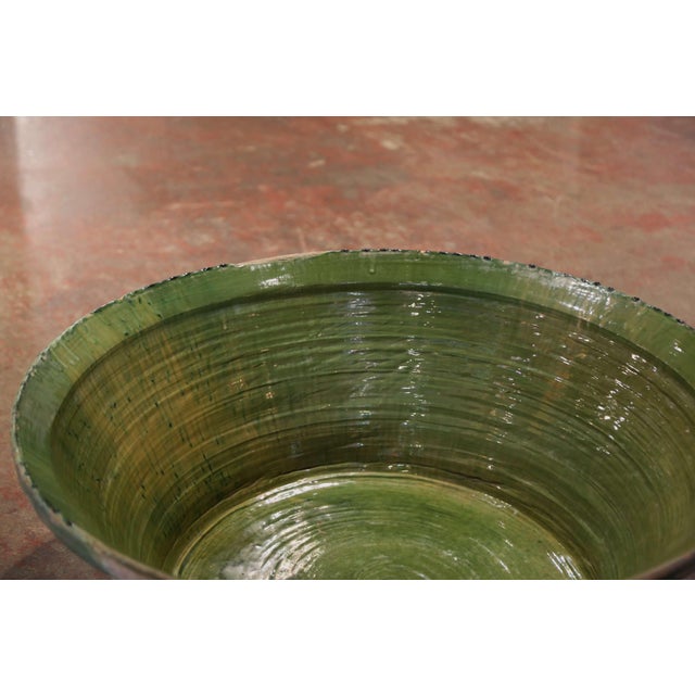 19th Century French Green Glazed Terracotta "Tian" Bowl From Provence For Sale - Image 4 of 6
