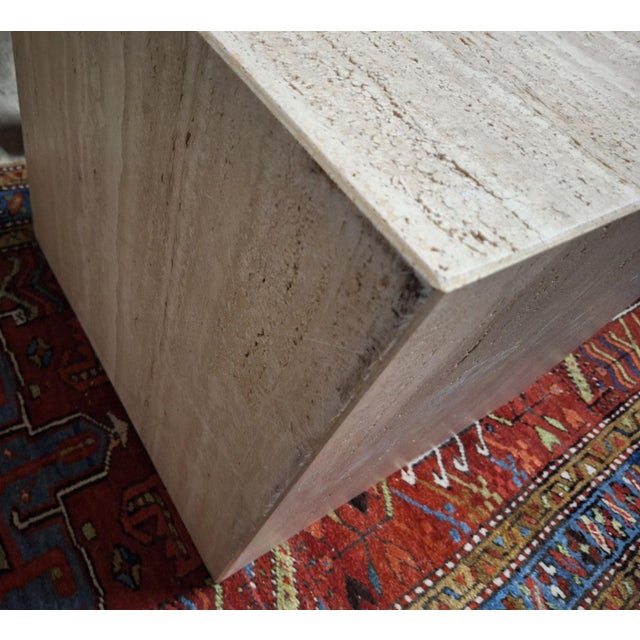Italian Veined Travertine Coffee Table For Sale - Image 8 of 13
