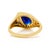 Vintage 1.5ct Pear Cut Blue Sapphire Diamond Ring 14k Yellow Gold Size 7 For Sale - Image 10 of 16