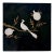 Vintage Chinoiserie Lacquer Panel Featuring a Decorative Metal Inlay of a Crested Bird Perched on a Pomegranate Branch For Sale
