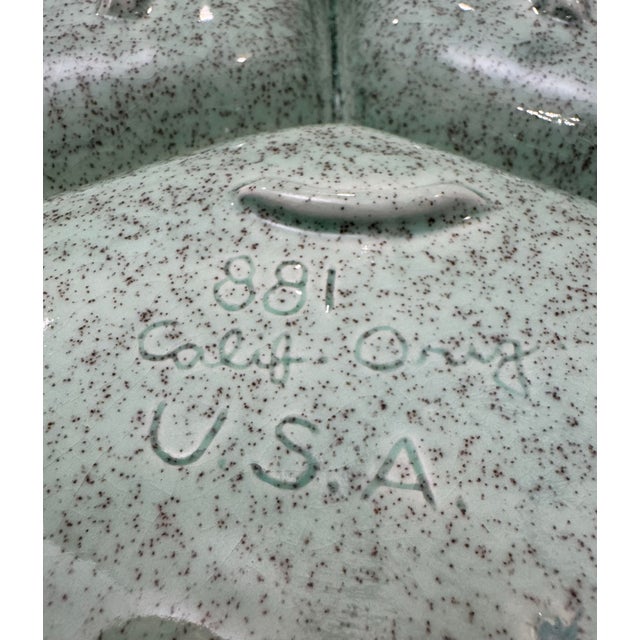 Mid-Century Modern American Mint Green & Gold Divided Ceramic Tray For Sale - Image 9 of 10