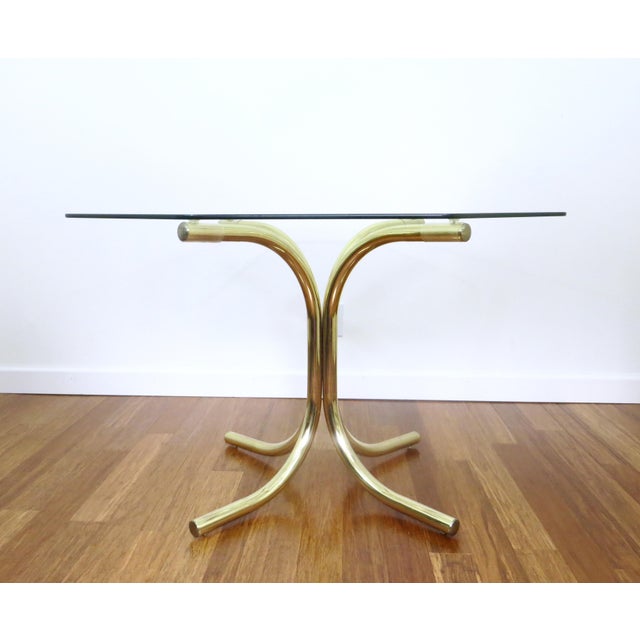 Vintage Brass & Glass Octagonal Dining Table | Chairish