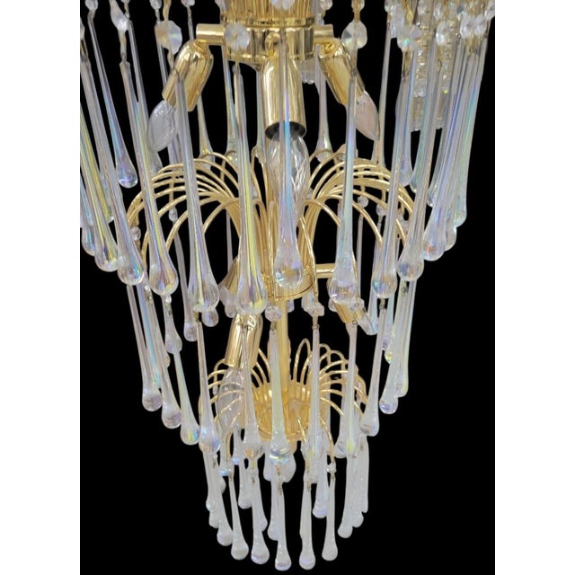 E.F. Chapman 1980s Monumental 5ft Tall Vintage 6 Tiered Waterfall Crystal 25 Light Mid Century Hollywood Regency Chandelier For Sale - Image 4 of 8