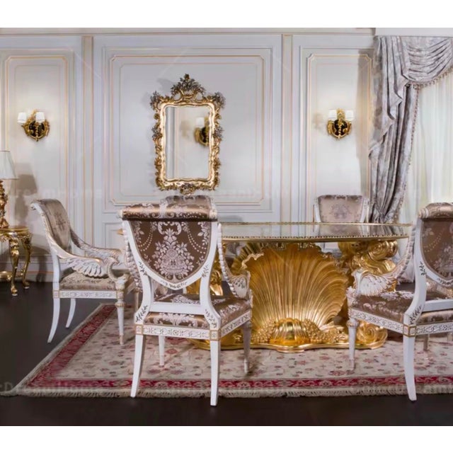 Baroque Maison Velour Imperial Shell Baroque Dining Set – Table & 6 Chairs For Sale - Image 3 of 7