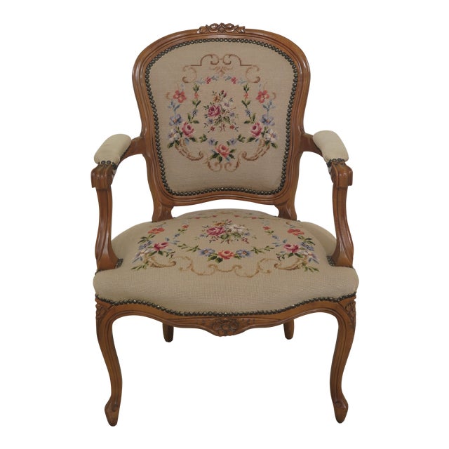 1960s Vintage French Louis XV Style Needlepoint ...