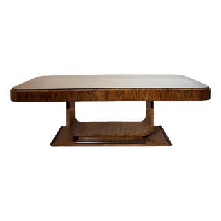 Art Deco Table with Glass Top For Sale