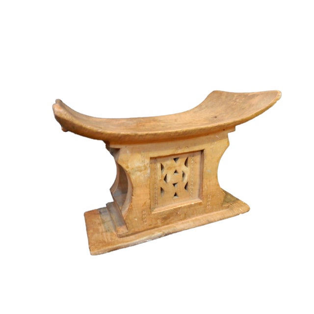 Old Ashanti Carved Wood Stool Ghana | Chairish